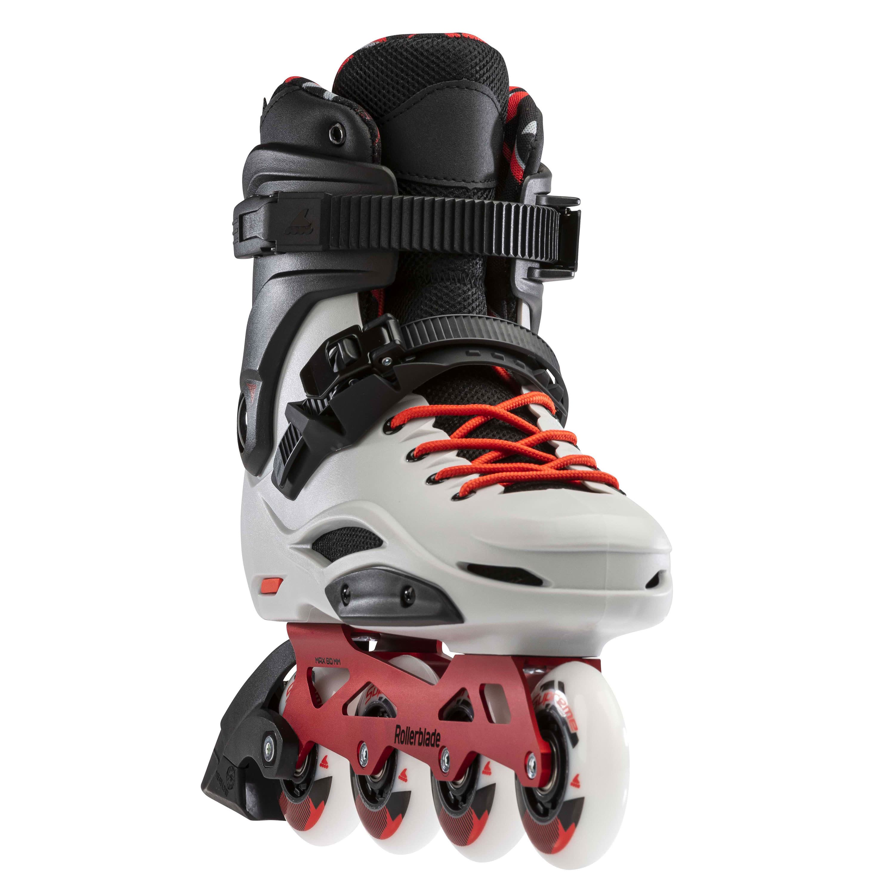 Rollerblade RB pro X red grey inline skate with 4 white wheels of 80mm